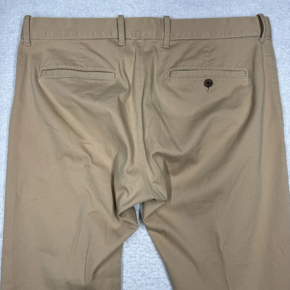 J CREW Chino Pants‎ Mercantile Flex Slim Stretch Khaki Beige Men's Size 35x30